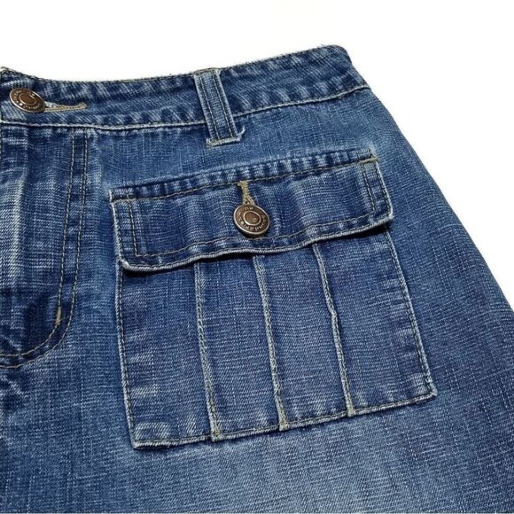 90s Vintage No Boundaries High Waisted Back Slit Maxi Denim Mermaid Skirt Small - Picture 6 of 10